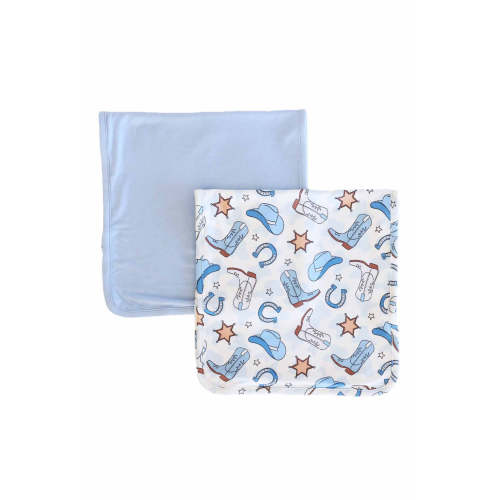 Rodeo Dreams 2pc Burp Cloth Set | Blue