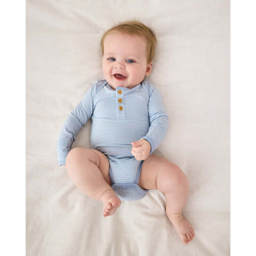 Light Fog Stripe Henley Bodysuit – Little Sleepies
