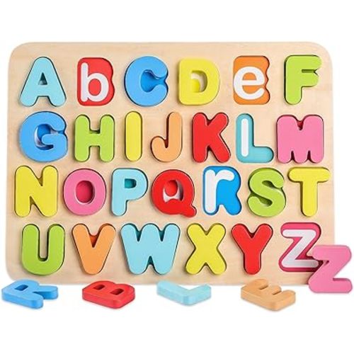 You&Xi Toddler Puzzles for Kids Age 3-4 Years Old-Wooden Learning Alphabet Preschool Puzzles…