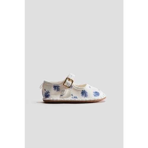FLORAL-PRINT CANVAS BALLET FLATS