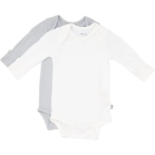 KYTE BABY 3-6M Rayon made from Bamboo Long Sleeve Baby Bodysuits, 2-Pack Cloud & Storm