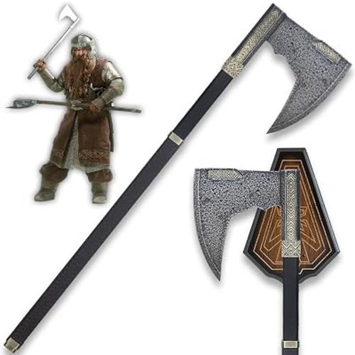 UNITED CUTLERY Lord of The Rings Bearded Axe of Gimli and Display Plaque