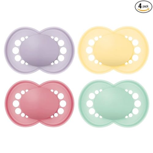 MAM Original Matte Baby Pacifiers 6-16 Months, Binky for Newborn Babies, BPA-Free Skin Soft Silicone Nipple, Easy to Clean, Developed with Medical Experts, 4 Count, Made in Europe