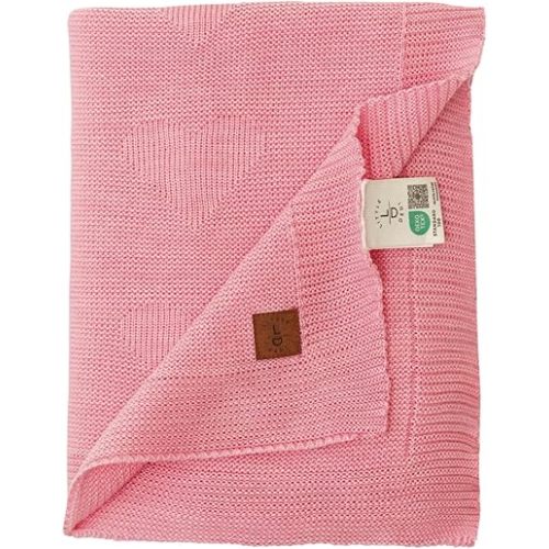 Soft Knit Baby Blanket 30x40 in, Pink – Oeko-Tex Certified, Breathable Swaddle & Receiving Blanket for Newborns, Crib & Stroller, Machine Washable