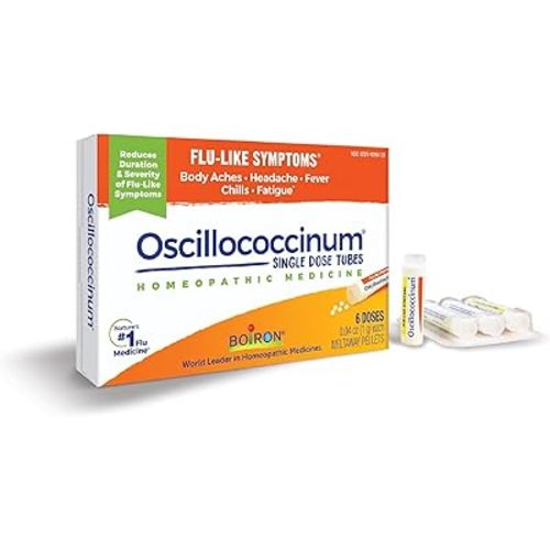 Boiron Oscillococcinum for Relief from Flu-Like Symptoms of Body Aches, Headache, Fever, Chills, and Fatigue - 6 Doses