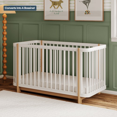 The Milan Crib: 3-in-1 Convertible Bassinet, Crib & Bed - Nurture&