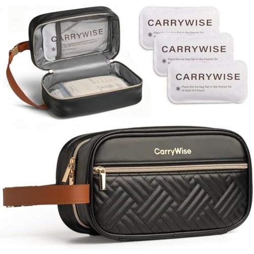 Black Breast Milk Cooler Bag – Large Capacity, Keeps Milk Cold 8+ Hours, Waterproof Insulated Travel Bag with 3 Ice Packs & Buckle Handle for Nursing Moms, Daycare, Travel