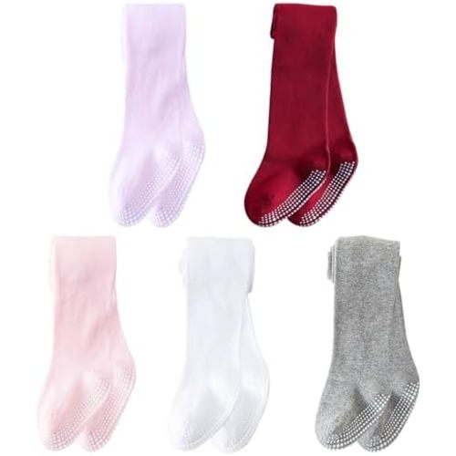 Mini angel Baby Tights Non Slip Baby Girl Tights Plain/Shoe-Look Leggings Seamless Pantyhose Warm Cotton Leggings Non-Skid