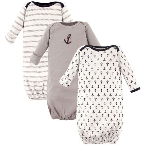 Luvable Friends Baby Boys Cotton Gowns, Boys Nautical, 0-6 Months