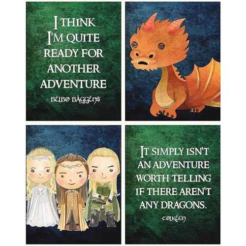 Silly Goose Gifts My Precious - Hobbit Book Movie Quotes Wall Art Decor Prints Home Room Bathroom Nursery Decoration (Blue Bath)