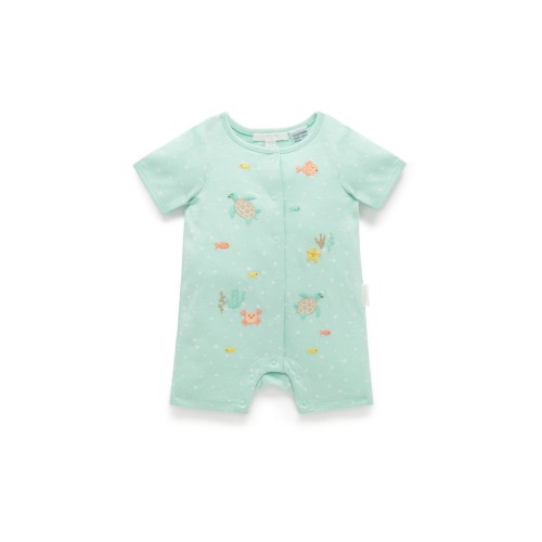 Under the Sea Short Button Up Romper