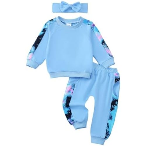 AMAWMW Infant Baby Girl Clothes Long Sleeve Loose Sweatshirts Pockets Pants Headband Outfits Fall Winter Spring Gift
