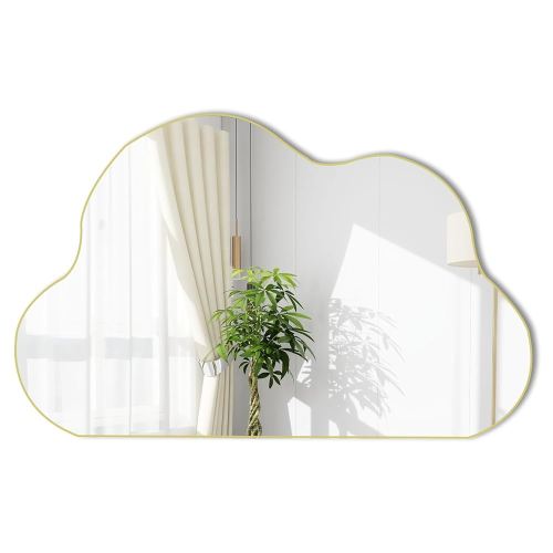 Amazon.com: POZINO Gold Irregular Mirror, 33.5"x20.5" Cloud Shaped Mirrors, Unique Asymmetrical Wall Mirror, Organic Abstract Funky Frameless Mirrors for Living Room Bathroom Bedroom Entryway : Home & Kitchen
