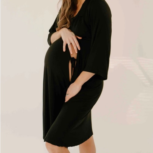 Lila Labor & Postpartum Gown in Black