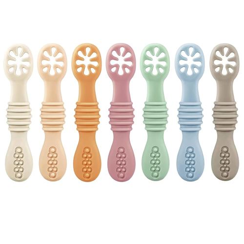 PandaEar 7 Pack Silicone Baby Feeding Spoon| Baby led Weaning Spoon for Self Feeding First Stage| Infant Toddler Baby Spoons 4 6months| BPA Free : Amazon.ca: Baby