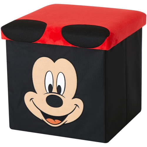 Disney Mickey Mouse Kids' Storage Ottoman, Red, 15" x 15" x 15"