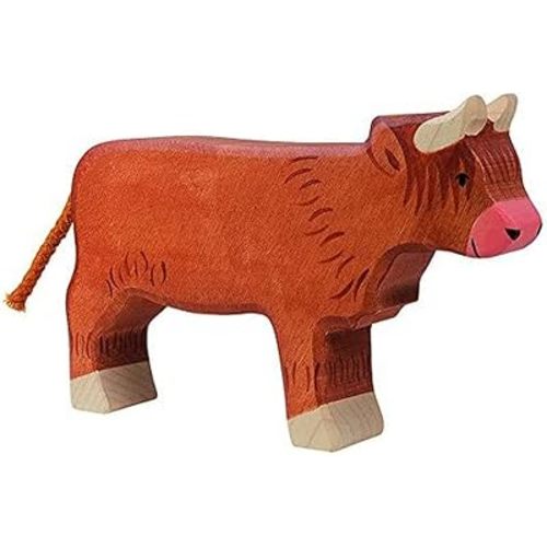 Holztiger Scottish Highland Cattle Standing Toy Figure