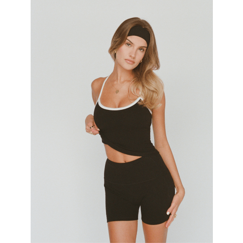 organic cotton high-rise 4" shorts - black