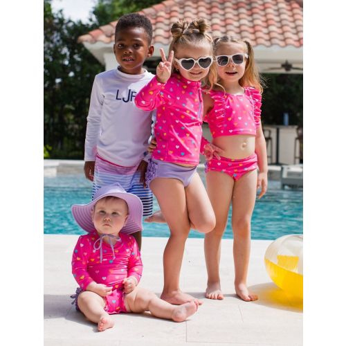 Colorful Hearts Long Sleeve One Piece Rash Guard 3-6M