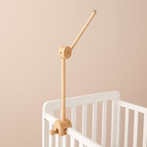 Natural Beech Wood Baby Crib Mobile Hanger Arm: Adjustable Nursery Decor