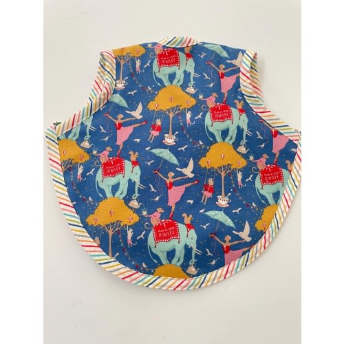 Handmade circus reversible bib | baby bib | Tilda fabric