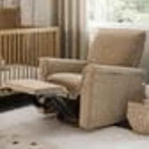 Baby Appleseed Anza Power Swivel Glider Recliner in Taupe