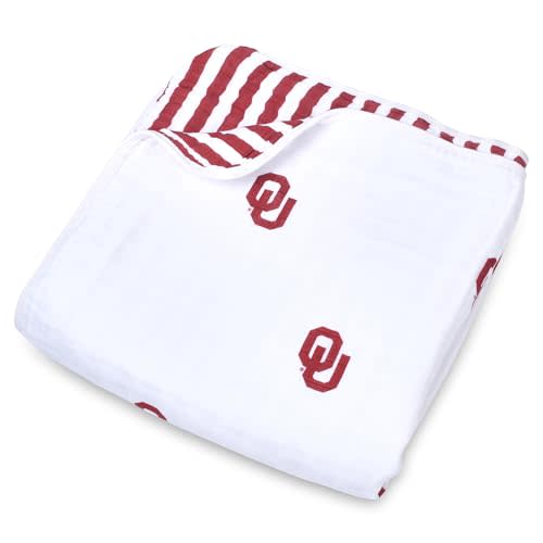 Three Little Anchors The University of Oklahoma Baby Four Layer Muslin Blanket 47x47in