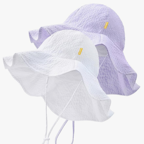 Baby Sun Hat Toddler Girl Beach Hat Adjustable Outdoor Summer Hat UPF 50+ Sun Protection Wide Brim Infant Kids