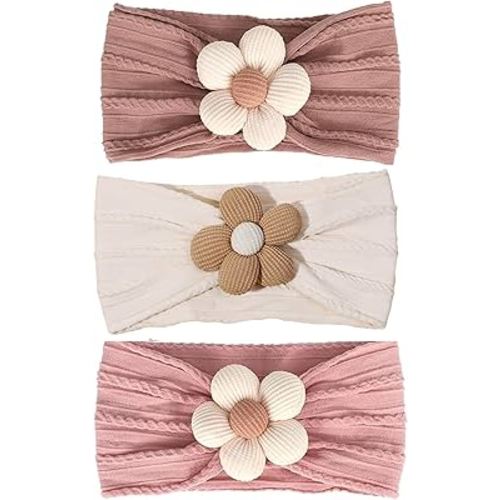 Baby Girls Bow Flora Headband Baby Turban Knotted Elastic Headwrap for Newborn Infant Toddler Hair Accessories