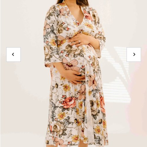 Lila Labor & Postpartum Gown in Vintage Floral