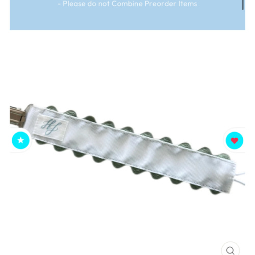 Paci Clip - Hampton James White with Sage