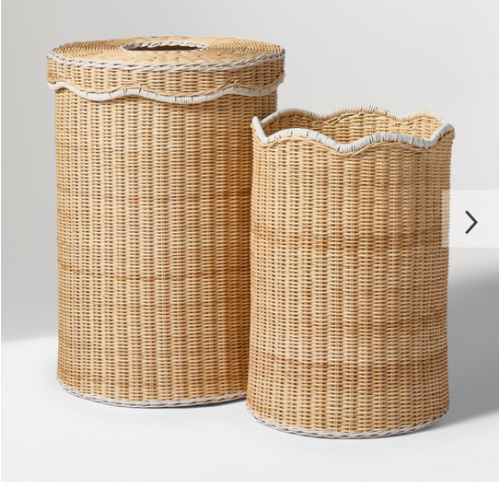 Woven Scalloped Hampers (Set of 2) | West Elm