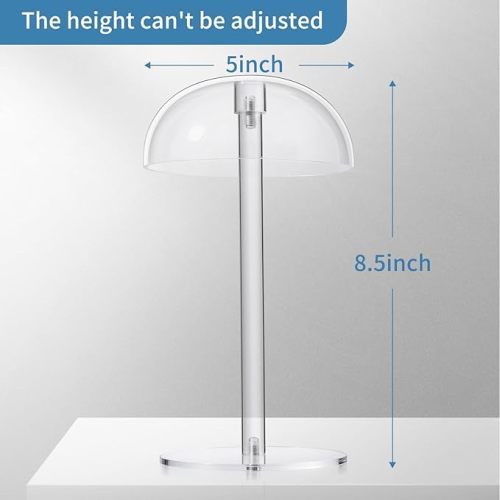 Small-Sized Clear Acrylic Hat Display Stand for Kids, Countertop Hat Holder for Little Baseball Caps Cowboy, Wig Head Counter Stand for Closet (NON-ADJUSTABLE HEIGHT)