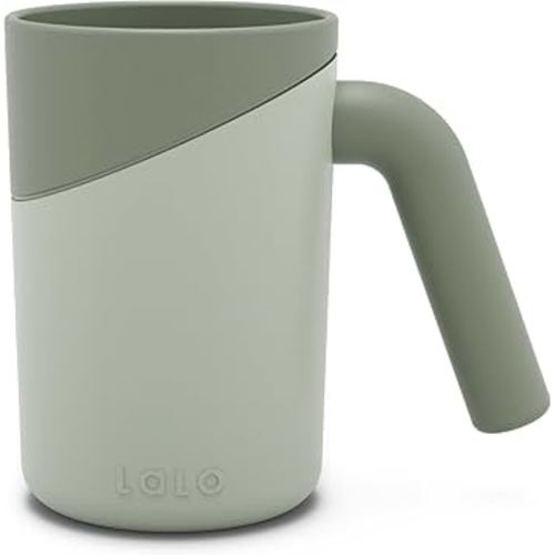 Lalo Bath Rinse Cup - Handle for Easy Grip, Tear-Free Baby Bathing, Flexible Lip, Non-Toxic, Soft Edge, Lightweight Bath Cup For Rinsing Hair and Body - Sage