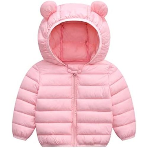 Achiyi Winter Coats Puffer Padded Jacket for Toddler Boys Girls Kids Light Outwear Cute Bear Ears with Hoods Clothing