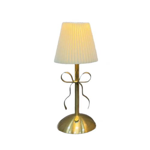 USB Style Bow Decorative Table Lamp For Bedroom And Dining Roommetal Rechargeable Ambient Light