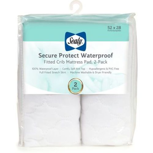 Sealy Secure Protect Waterproof Crib & Toddler Mattress Pads - 2pk