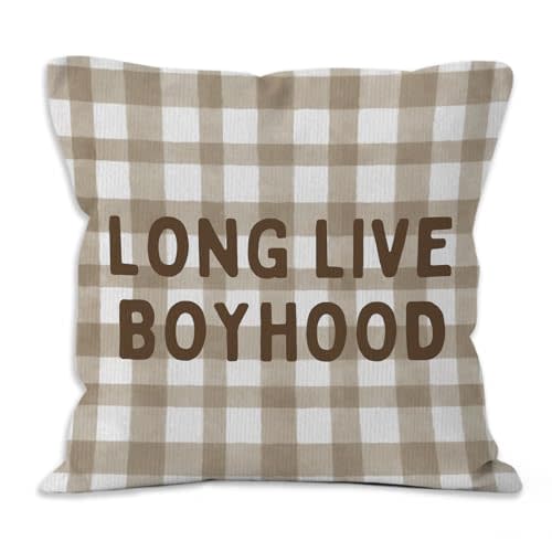 Long Live Boyhood Throw Pillow Covers - Boy Bedroom Room Decor,Vintage Boy Nursery Decorative Pillow Covers for Home Bedroom Couch
