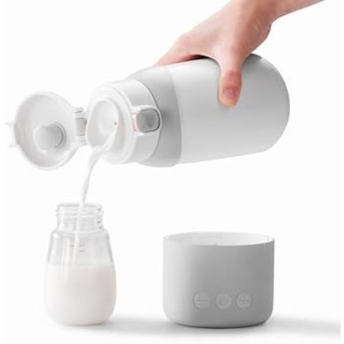 BOLOLO Portable Milk Warmer Pro for Travel, Detachable Design for Easily Clean, Portable Bottle Warmer with Fast Heating, 17.5 Ounces and Large Battery Life Meet Your Feeding Needs.