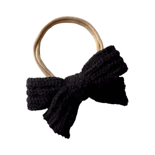 Sweater Bow Headband, Black