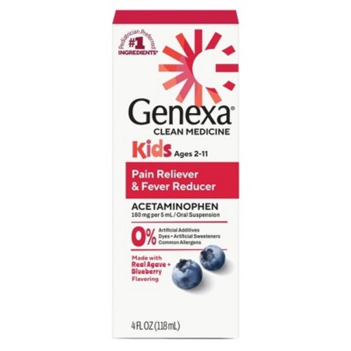 Genexa Kids' Acetaminophen Pain and Fever - Blueberry Liquid - 4 fl oz