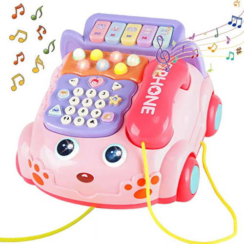 Toddler Telephone Developmental Toys for 1 2 3 Year Old Boy Girl Gifts Toy Baby Telephone with Music and lighting Baby Toys Educational Learning Toys for 12 18 24 Months
