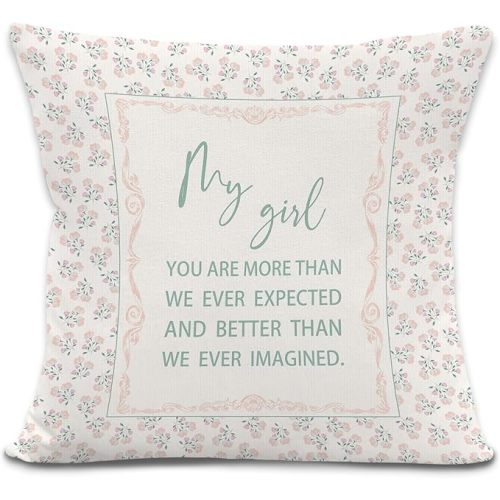 Baby Girl Nursery Decor, Vintage Floral Girl Nursery Throw Pillow Covers, Flower Decorative Pillowcases Cushion Cases for Baby Little Girls Room Bedroom Decor, 18x18 Pillow Covers