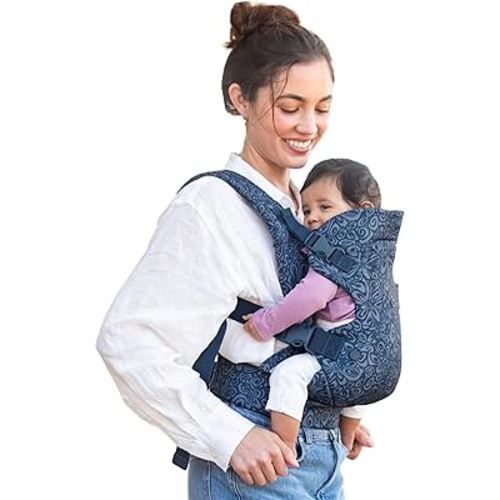 Infantino Flip Advanced 4-in-1 Carrier - Ergonomic, Convertible, face-in and face-Out Front and Back Carry for Newborns and Older Babies 8-32 lbs, Floral Navy