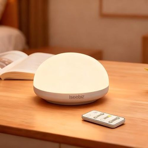 Night Light with Remote Control Wireless Touch Lamp LED Night Lights for Kids Magnetic Base 2 Colors 5 Brightness Dimmable Nursery Bedside Lamp Work for 150H (Breastfeeding Light PRO)