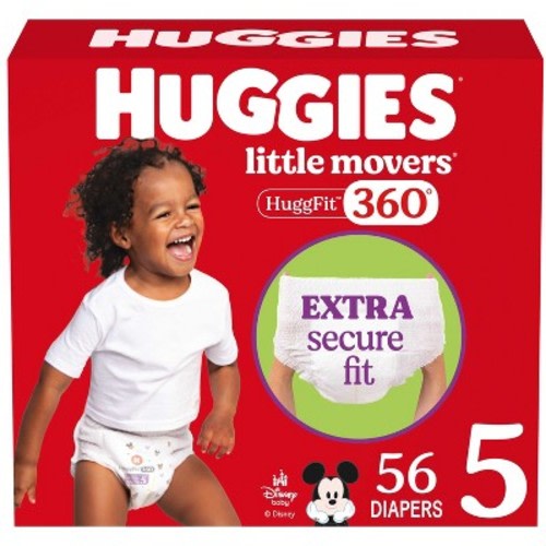 Huggies Little Movers 360 Pull On Diapers - Size 5 - 56ct