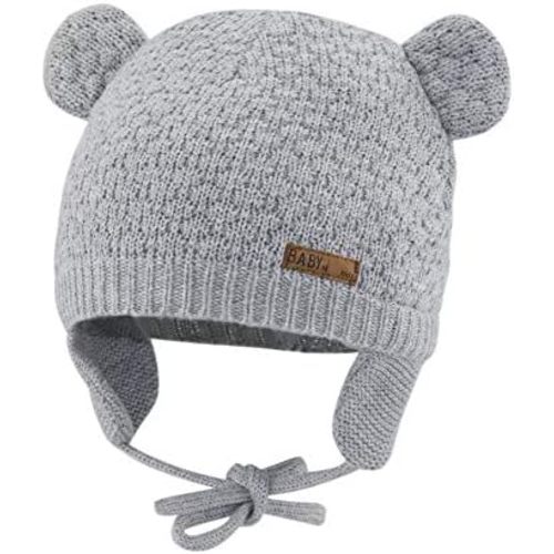 Bestjybt Baby Hat Cute Bear Infant Toddler Earflap Fleece Lined Beanie Warm Caps for Fall Winter