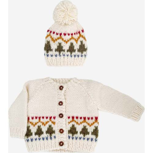 Tree Fair Isle Cardigan and Hat Set - The Blueberry Hill Hats & Mittens | Maisonette