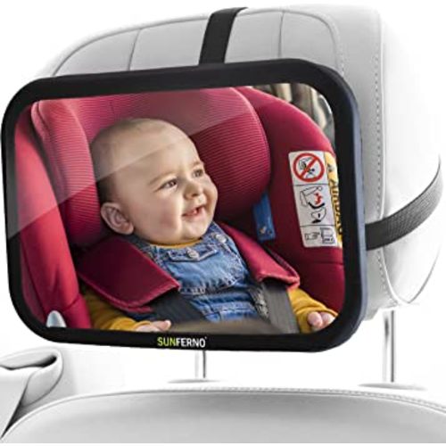 Baby Car Mirror – The Safest Way to Keep an Eye on Your Little One | Shatterproof, Wide-Angle Car Mirror for Baby with Secure Straps & 360° Adjustability | Peace of Mind for Every Drive