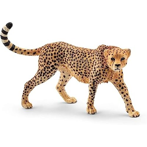 Schleich Wild Life, Animal Figurine, Animal Toys for Boys and Girls 3-8 Years Old, Female Cheetah, Ages 3+